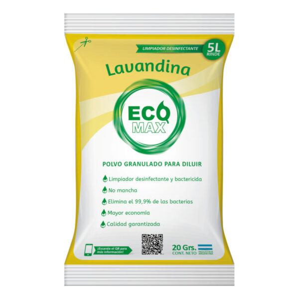 Lavandina En Polvo Ecomax Sobre 20Grs
